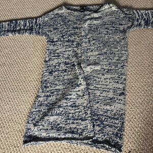 Massimo Dutti Duster Cardigan Sweater Womens Size Small Blue Open Longline Knit
